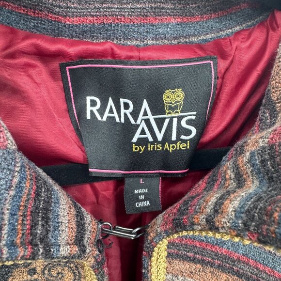 Rara Avis by Iris Apfel Patchwork Coat Womens Large Boho Tapestry Vintage - Picture 4 of 8